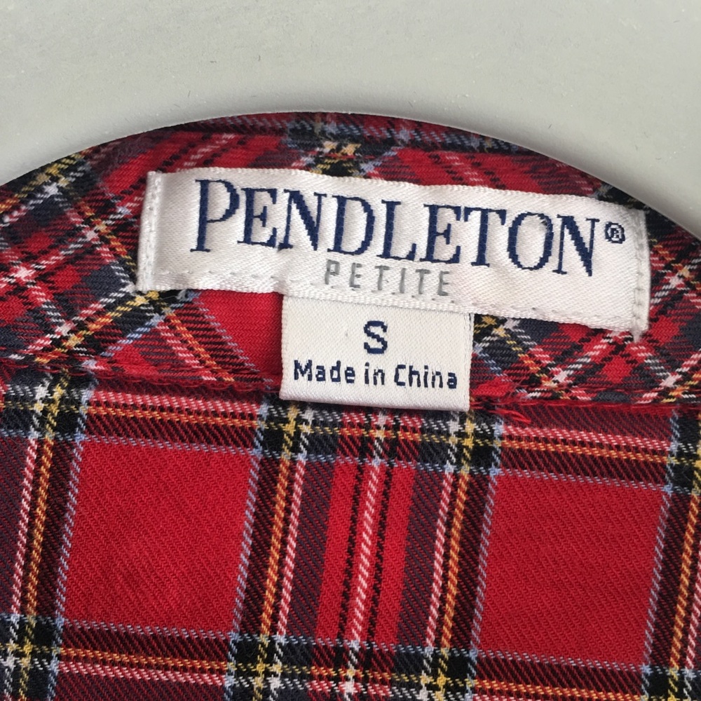 Vintage Pendleton Plaid Ruffle Button Up Shirt Top - Picture 4 of 7